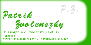 patrik zvolenszky business card